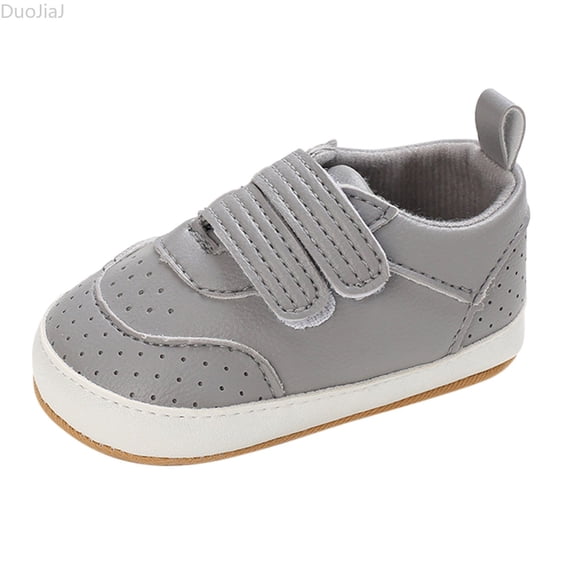 DuoJiaJ Spring And Summer Children Baby Toddler Shoes Boys And Girls Casual Shoes Flat Bottom Light Breathable Comfortable Solid Color Hook Loop Non- Baby Sneakers Size 4,Gray