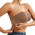thumbnail image 1 of DuoJiaJ Strapless Bras for Women Wirefree Non- Seamless Padded Bra Brown, 1 of 5