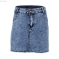 thumbnail image 1 of DuoJiaJ Summer Denim Skirt For Women Hem Bodycon Mini Jean Skirt Elegant & Casual Wear Denim Skirts Women Blue M, 1 of 5