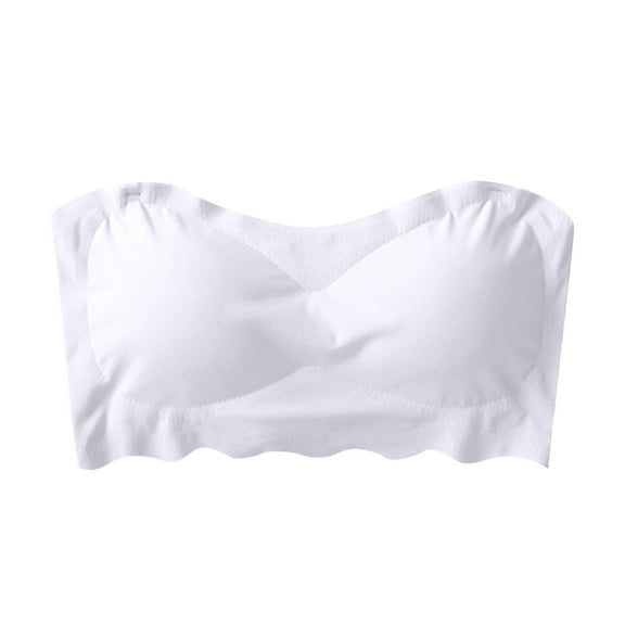 DuoJiaJ Summer Ice Silk Beautiful Back Thin Small Chest Gathered Tube Top Exposure Mark Girl Underwear. Breathable Yoga Tank Tops for Women