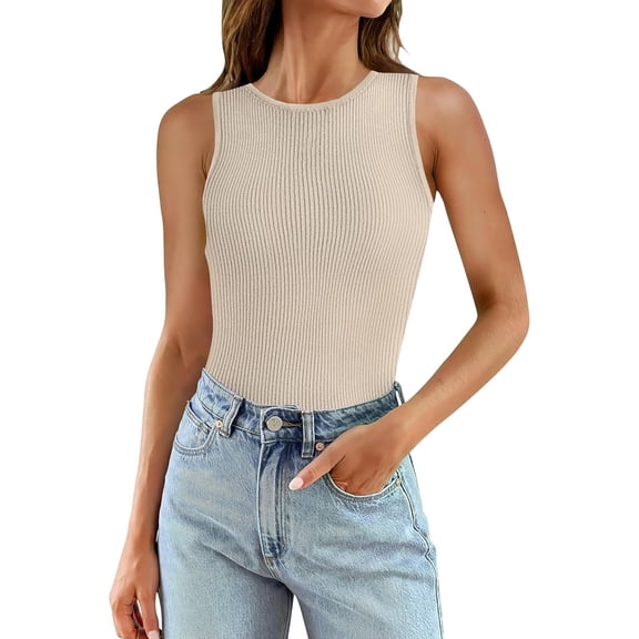 DuoJiaJ Summer Women's Sleeveless Knitted Sports Yoga Tank Top Round Neck Fitness Shirt For Exercise And Workouts Women’s Athletic Tank Tops
