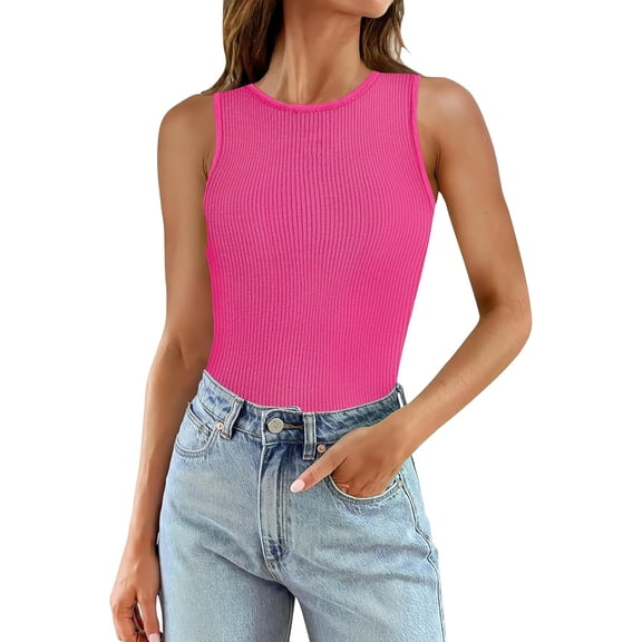 DuoJiaJ Summer Women's Sleeveless Knitted Sports Yoga Tank Top Round Neck Fitness Shirt For Exercise And Workouts Women’s Athletic Tank Tops