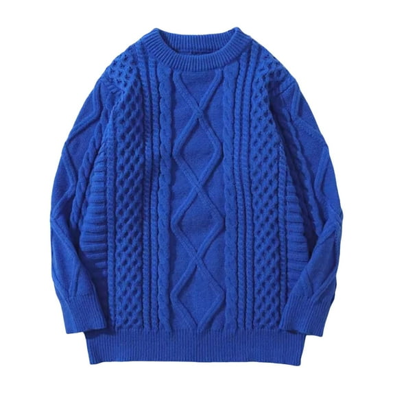 DuoJiaJ Sweaters For Women Oversized Crewneck Long Sleeve Casual Loose Knit Pullover Tops 2025 Fall Vintage Clothes Trendy Fall Fashion Women Blue L