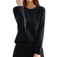 thumbnail image 1 of DuoJiaJ Sweaters for Women Fall Pullover Lightweight Long Sleeve Crewneck Cozy Knit Blouses Light Sweaters for Women Black L, 1 of 3