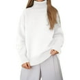 thumbnail image 1 of DuoJiaJ Sweaters for Women Winter Pullover Turtleneck Oversized Sweater Long Sleeve Casual Outwear Cozy Sweater White XXXL, 1 of 4