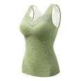 thumbnail image 1 of DuoJiaJ Thermal Tank Top for Women Fleece Lined Thermal Shirts Sleeveless Tops Camisole Warm Base Layer Vest Cold Weather Green L, 1 of 4