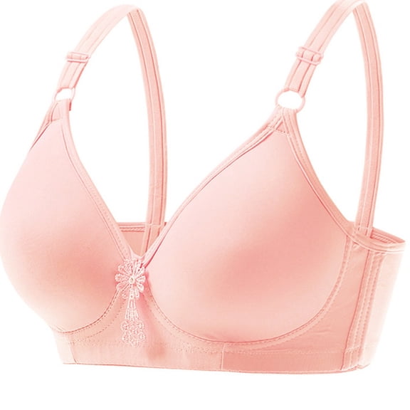 DuoJiaJ Thin Women's Breathable Glossy Durable Wire Bra Bras for Women Pink