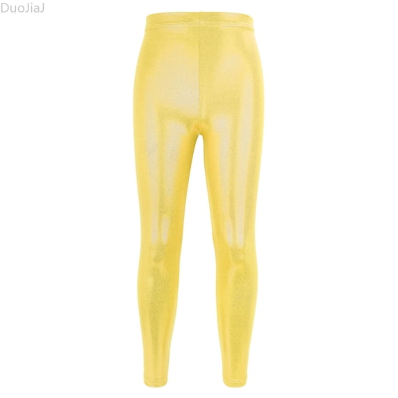 DuoJiaJ Toddler Girls Dance Bike Short Breathable Playgrounds Gymnastics Glitter Ballet Pants Girls Leggings Size 3-4 Years,Gold