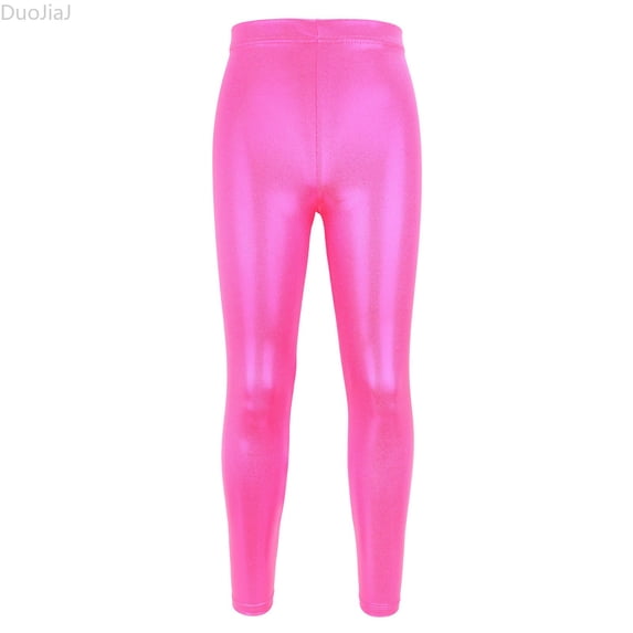 DuoJiaJ Toddler Girls Dance Bike Short Breathable Playgrounds Gymnastics Glitter Ballet Pants Girls Leggings Size 5-6 Years,Pink