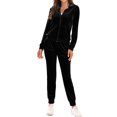 thumbnail image 1 of DuoJiaJ Track Suits for Women Set Casual 2 Piece Outfits Sweatsuit Black L, 1 of 4