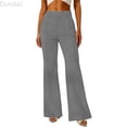 thumbnail image 1 of DuoJiaJ Trousers High Waist Straight Leg Casual Business Pants For Work Comfortable Stretch Fabric Classic Versatile Bottoms Women's Lounge Pants Gray XL, 1 of 5
