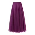 thumbnail image 1 of DuoJiaJ Tulle Skirts for Women Pleated A-Line Solid Color Skirts,Purple S, 1 of 2