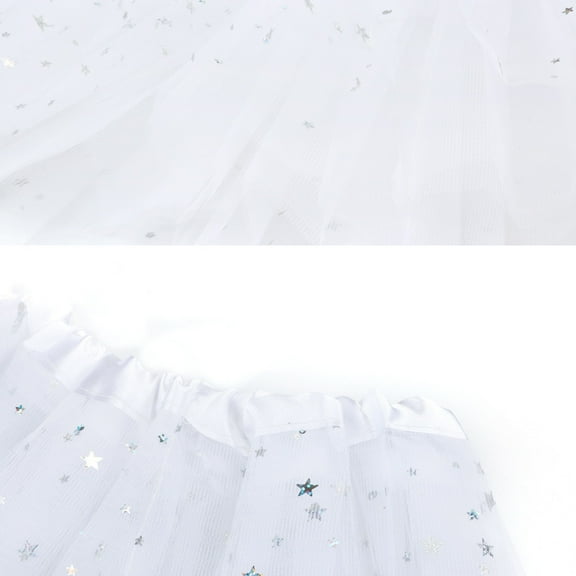 DuoJiaJ Tulle Skirts for Women Pleated Mini Dancing Short Tutu Vintage Princess Puffy Skirt,White One Size