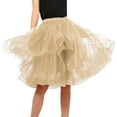 thumbnail image 1 of DuoJiaJ Tutu Skirts for Women A-Line Layered Knee Length Skirt Ballet Dancing Skirt Prom Party Skirts,Beige L, 1 of 5