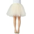 thumbnail image 1 of DuoJiaJ Tutu Skirts for Women A-Line Layered Knee Length Skirts Casual Vintage Princess Puffy Skirt,Beige L, 1 of 5
