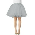 thumbnail image 1 of DuoJiaJ Tutu Skirts for Women A-Line Layered Knee Length Skirts Casual Vintage Princess Puffy Skirt,Gray L, 1 of 5