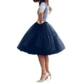thumbnail image 1 of DuoJiaJ Tutu Skirts for Women Knee Length Layered Adult Mesh Plus Size Elastic Dancing Skirts,Blue One Size, 1 of 3