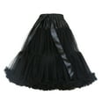 thumbnail image 1 of DuoJiaJ Tutu Skirts for Women Knee Length Layered Pleated Skirts Adult Dance Vintage Princess Puffy Skirt,Black One Size, 1 of 4