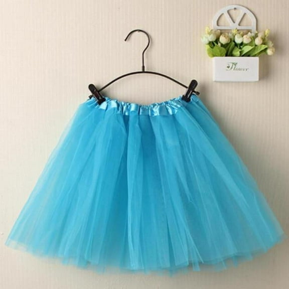 DuoJiaJ Tutu Skirts for Women Layered Ballet Adult Mini Skirt Vintage Puffy Dancing Skirt,Blue One Size
