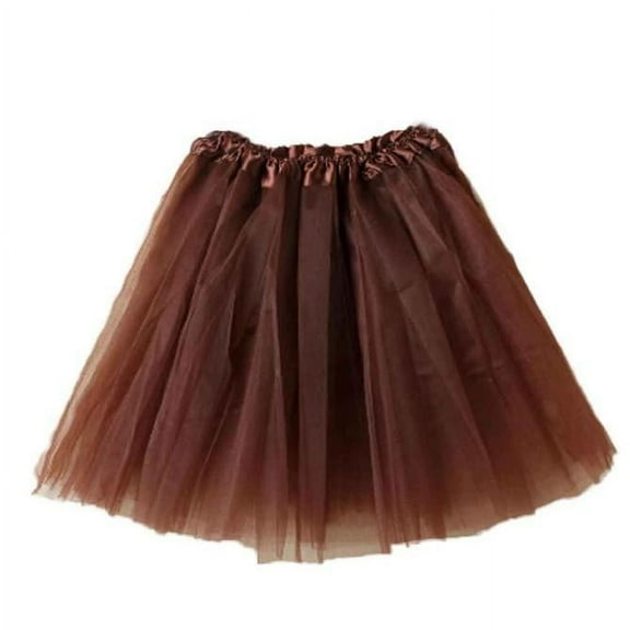 DuoJiaJ Tutu Skirts for Women Layered Ballet Adult Mini Skirt Vintage Puffy Dancing Skirt,Brown One Size