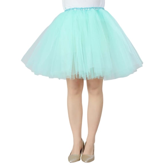 DuoJiaJ Tutu Skirts for Women Layered Casual Party Skirt Adult Ballet Dancing Skirts,Green S