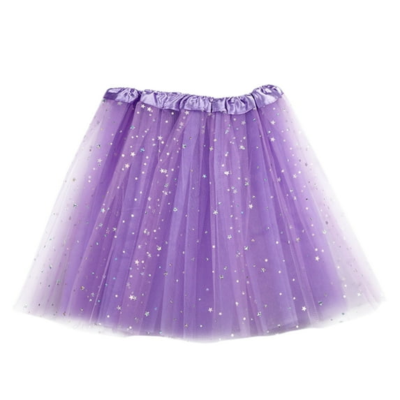 DuoJiaJ Tutu Skirts for Women Layered Pleated Adult Dancing Skirt,Purple One Size