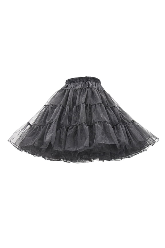 Tutu Skirts for Women Layered Pleated Short Adult Dancing Skirts Puffy Party Skirt,Black M