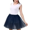 thumbnail image 1 of DuoJiaJ Tutu Skirts for Women Layered Pleated Skirts Ealstic A-Line Adult Dancing Skirts,Blue B, 1 of 5