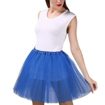 DuoJiaJ Tutu Skirts for Women Layered Pleated Skirts Ealstic A-Line Adult Dancing Skirts,Blue B