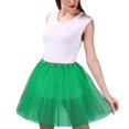 thumbnail image 1 of DuoJiaJ Tutu Skirts for Women Layered Pleated Skirts Ealstic A-Line Adult Dancing Skirts,Green B, 1 of 5