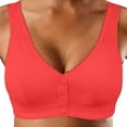 thumbnail image 1 of DuoJiaJ V Neck Front Closure Bras for Women Wireless Full Coverage Comfortable Seamless Everyday Bra Red, 1 of 3