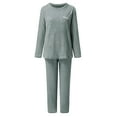 thumbnail image 1 of DuoJiaJ Warm Pajamas For Women Fuzzy Pajama Sets Cozy Fleece Oversized Pullover Pants Sets Loungewear 2 Piece Women's Pajamas Sets Grey, 1 of 4