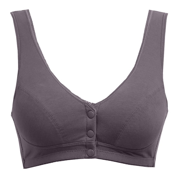 DuoJiaJ Women Bra Mother Underwear Front Button Bra Seamless Push Up Vest Bra Wireless Bras Purple