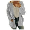 thumbnail image 1 of DuoJiaJ Women Casual Plus Size Plush Sweater Pockets Outerwear Buttons Cardigan Coat Womens Winter Jacket Gray XXXXL, 1 of 5
