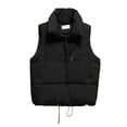 thumbnail image 1 of DuoJiaJ Women Casual Solid Coat Hooded Vest Zipper Pocket Loose Sleeveless Jacket Coat Womens Warm Winter Coat Black L, 1 of 3