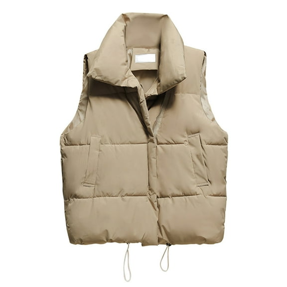 DuoJiaJ Women Casual Solid Coat Hooded Vest Zipper Pocket Loose Sleeveless Jacket Coat Womens Warm Winter Coat Yellow M