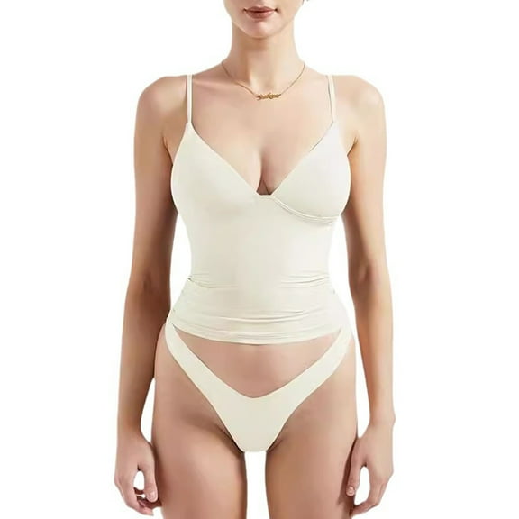 DuoJiaJ Women Deep V Neck Sleeveless Fitted Basic Tops Tank Top Sleeveless Shirts for Women