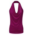 thumbnail image 1 of DuoJiaJ Women Drape Cowl Neck Tank Blouse Backless Sleeveless Vest Tops Sleeveless Shirts for Women, 1 of 2