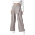 thumbnail image 1 of DuoJiaJ Women Fashion Casual Solid Color Wide Leg Elastic Pants Work Business Casual High Waisted Dress Pants Flowy Trousers Office Pants Plus Size Casual Pants Women, 1 of 5