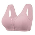 thumbnail image 1 of DuoJiaJ Women Front Closure Bras Wireless Snap Closing Bra Pink, 1 of 5