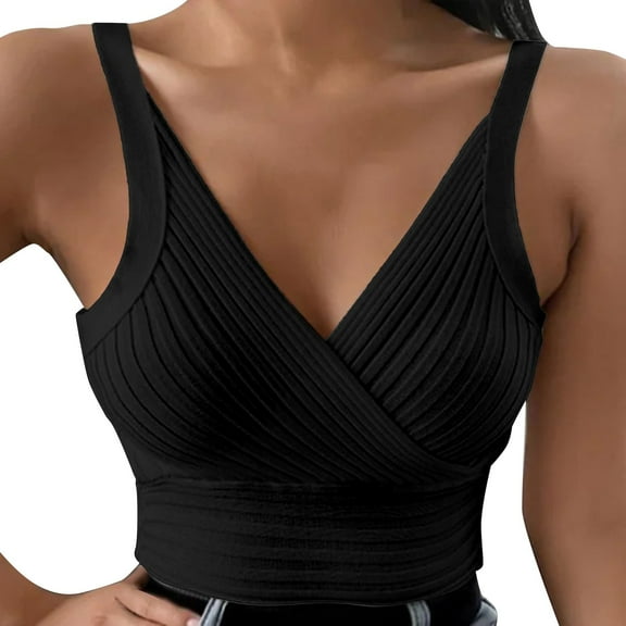 DuoJiaJ Women Padded Bralettes Sports Bras For Pack V Neck Bando Bra For Women Girls Top Vest Cotton Tank Tops for Women