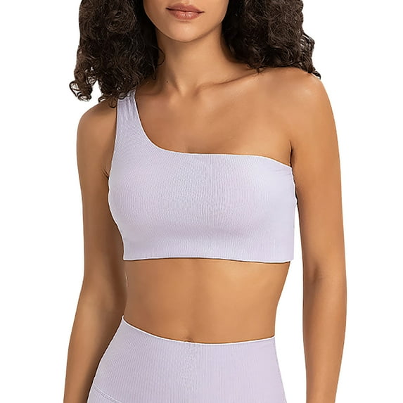 DuoJiaJ Women Personality Shoulder Strap Sports Underwear Water Drop Type S Back Earthquake Anti Proof Fit Bras for Women Purple