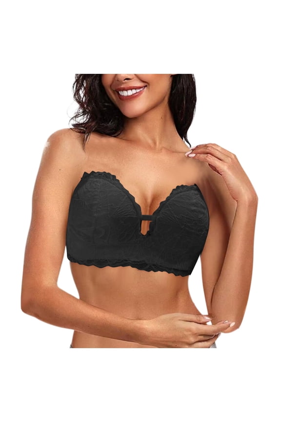 Women Strapless Off The Shoulder Bra Small Chest Flat Chest Push Up Top Non Slip Bra Bras for Women Black
