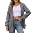 thumbnail image 1 of DuoJiaJ Women Sweaters Cardigan Open Front Long Sleeve Ribbed Knit Jackets Fall Fashion Cozy Sweater Gray XXL, 1 of 4