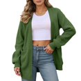 thumbnail image 1 of DuoJiaJ Women Sweaters Cardigan Open Front Long Sleeve Ribbed Knit Jackets Fall Fashion Cozy Sweater Green L, 1 of 4