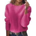 thumbnail image 1 of DuoJiaJ Women Sweaters Fall Pullover Crewneck Lightweight Oversized Long Sleeve Loose Sweater Fuzzy Cozy Tops Women's Clothes Red M, 1 of 4