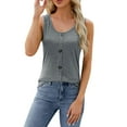 thumbnail image 1 of DuoJiaJ Women Tank Tops Round Neck Summer Casual Sleeveless Basic Top Slim Henley Button Down Blouses Breathable Yoga Tank Tops for Women, 1 of 5