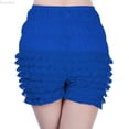 thumbnail image 1 of DuoJiaJ Women Y2K Lace Mesh Ruffle Short Layered Shorts Blue S, 1 of 5