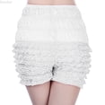 thumbnail image 1 of DuoJiaJ Women Y2K Lace Mesh Ruffle Short Layered Shorts White M, 1 of 3