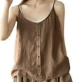 thumbnail image 1 of DuoJiaJ Women's And Linen Button Down Vest Summer Vintage Blouse Women’s Athletic Tank Tops, 1 of 5